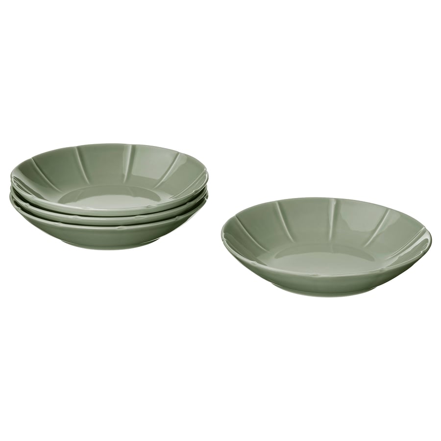 STRIMMIG, zupas šķīvis, keramika gaiši pelēkzaļš, 23 cm, 4gb.