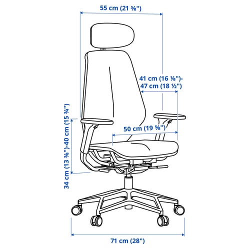 Ilustracja z wymiarami dla produktu: STYRSPEL.