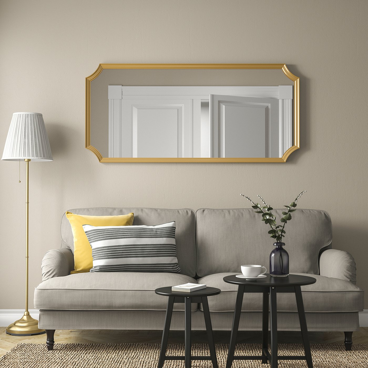 SVANSELE Lustro - złoty kolor 73x158 cm