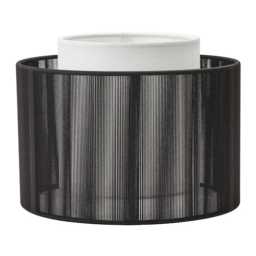 SYMFONISK - klosz do podst lampy z głośnikiem, tkanina/czarny