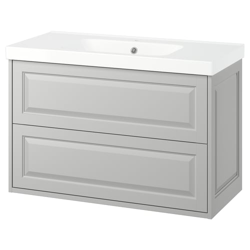 TÄNNFORSEN / ORRSJÖN Умивальник і тумба з шухлядами - світло-сірий 102x49x69 см