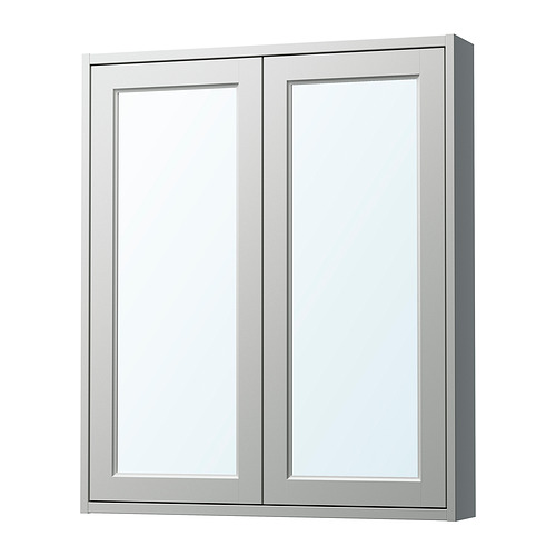 TÄNNFORSEN - szafka z lustrem/drzwiczki, 80x15x95 cm, jasnoszary