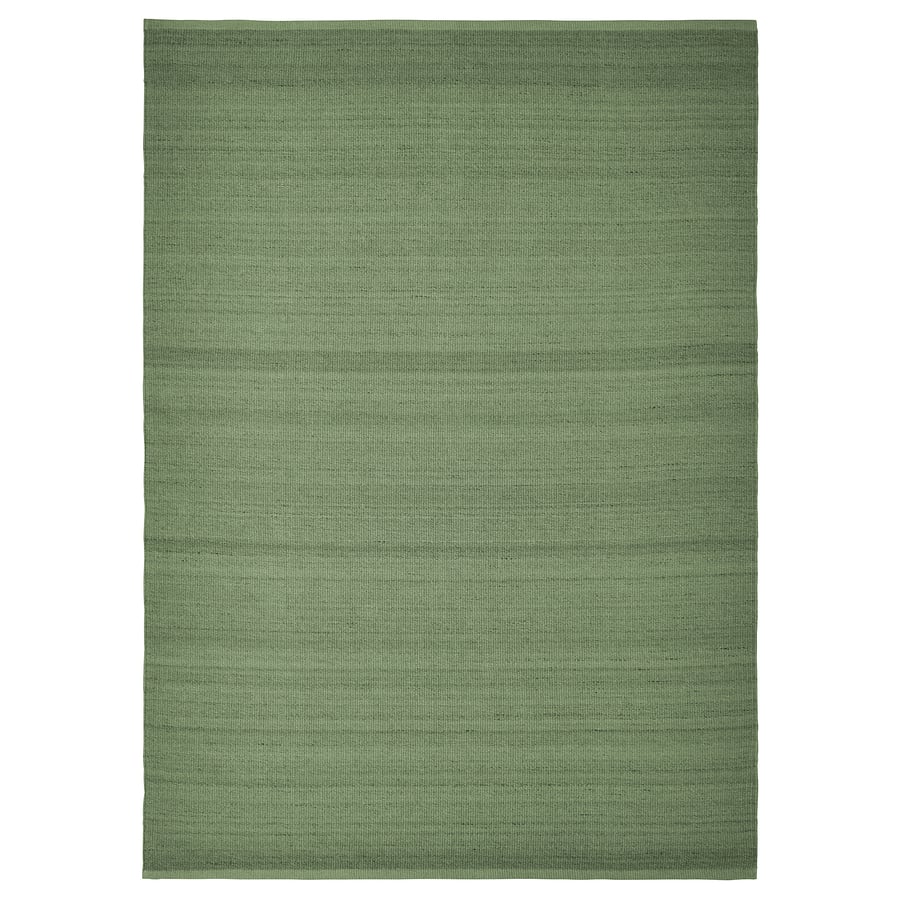 TIDTABELL plakanais paklājs, zaļš, 170x240 cm