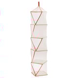 Pomarańczowy wiszący organizer do przechowywania TIGERFINK, z siatkowymi kieszeniami dla oszczędności miejsca.