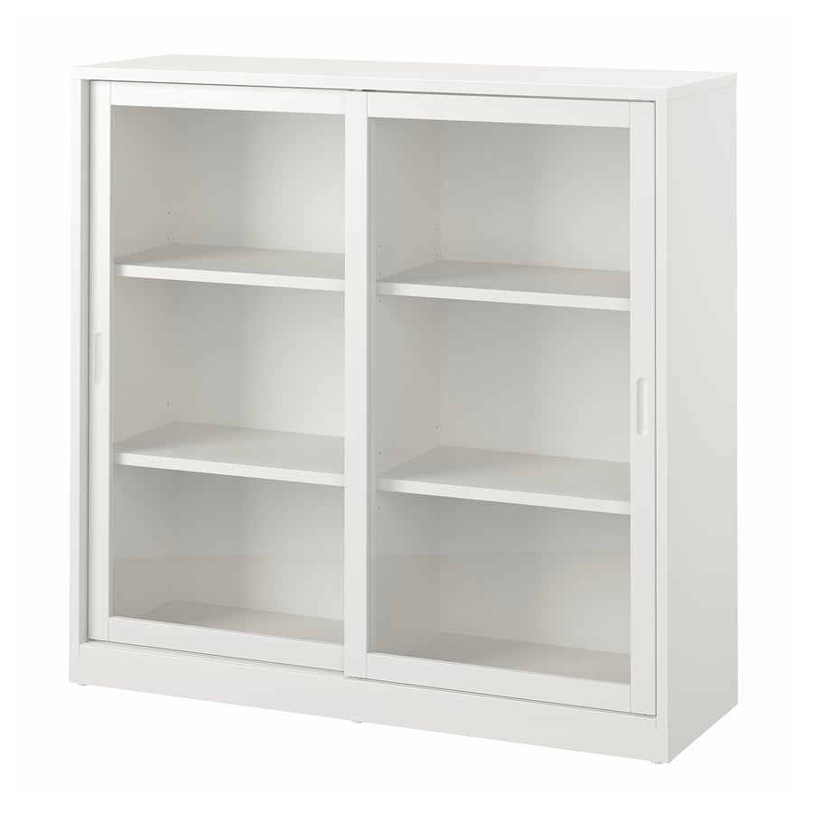 TONSTAD, skapītis ar bīdāmām stikla durvīm 120x37x116 cm