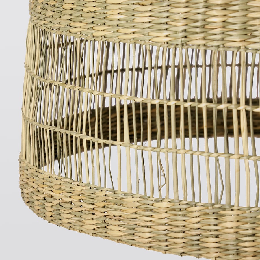 TORARED / HAVSDJUP piekaramā lampa, roku darbs grīšļa/melna, 55 cm