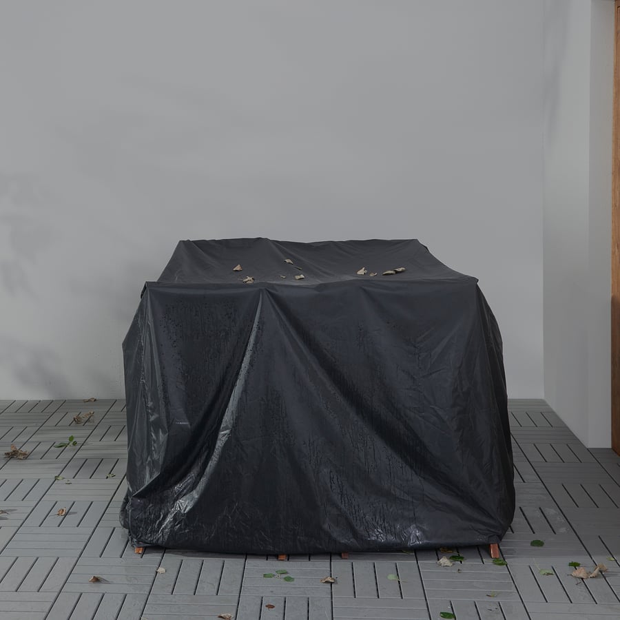 TOSTERÖ mēbeļu komplekta pārvalks, ēdamistabas mēbeļu komplekts/melnā krāsā, 145x145 cm