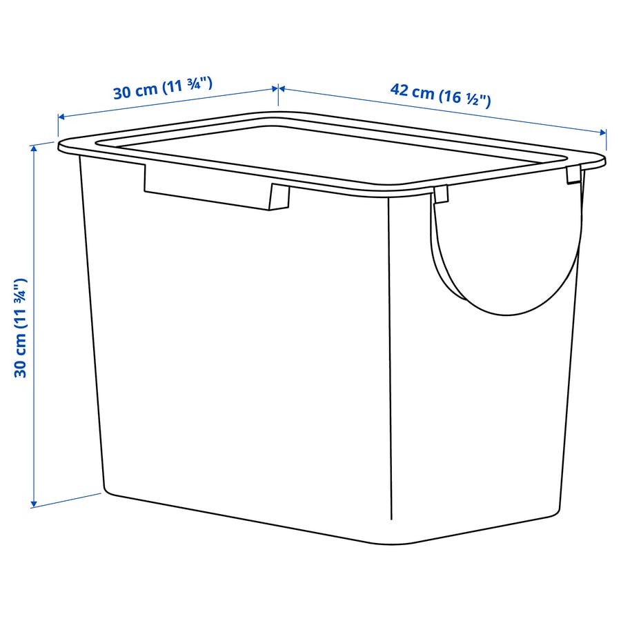 TRÖSKNING plastmasas grozs ar vāku, gaiši bēšs, 25 l