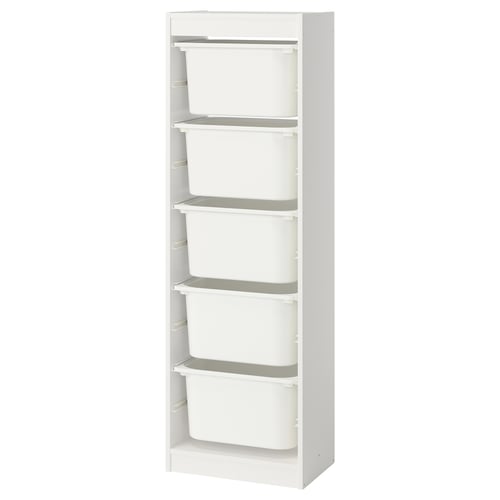 TROFAST Стелаж із контейнерами - білий/білий 46x30x145 см