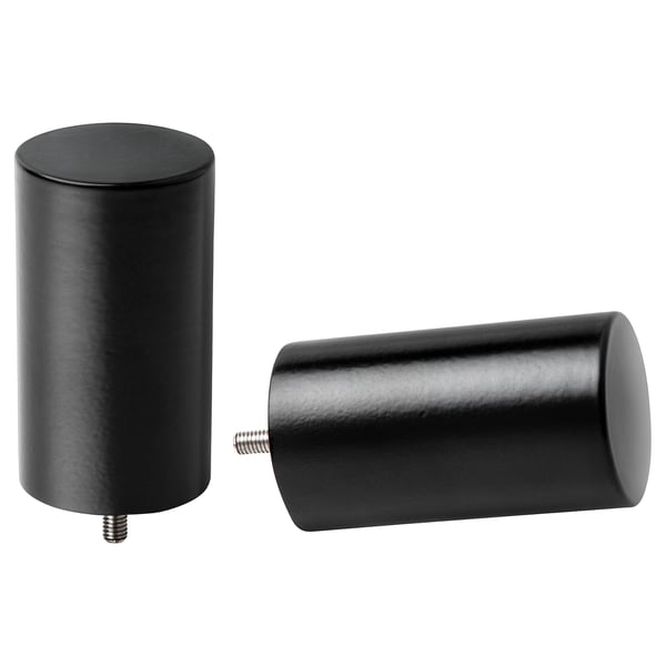 Czarne zwieńczenia - jedna pionowa, druga doładna; aluminium, stal nierdzewna.