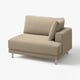 Nowoczesna beżowa sofa, UPPÅKRA, z głębokimi poduszkami i smukłymi metalowymi nogami.