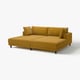 Musztarda UPPÅKRA – roczna sofa, nowoczesny design, wygodne, wytrzymałe materiały.