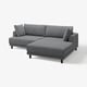 Nowoczesna szara sofa roczna, UPPÅKRA, czysty design, głębokie poduszki i drewniane nogi.