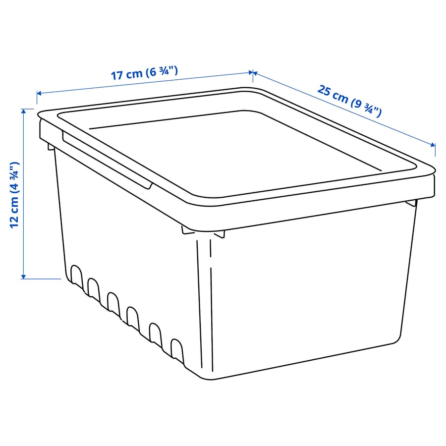 UPPSNOFSAD konteiners ar vāku, melns, 25x17x12 cm/3,5 l