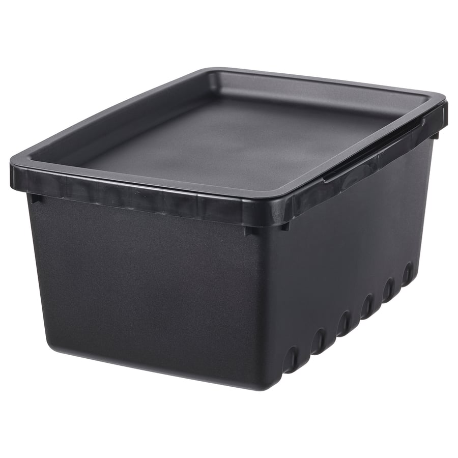 UPPSNOFSAD konteiners ar vāku, melns, 25x17x12 cm/3,5 l