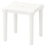 Taboret dziecięcy UTTER biały, kwadratowy, plastikowy.