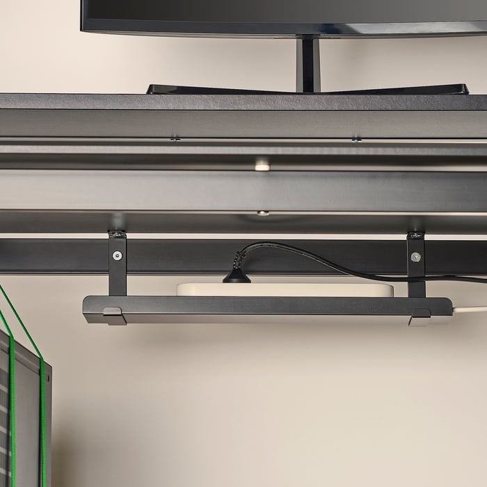 UTVISNING Геймерський стіл з полицею, чорний, 120x60 см, фото 7
