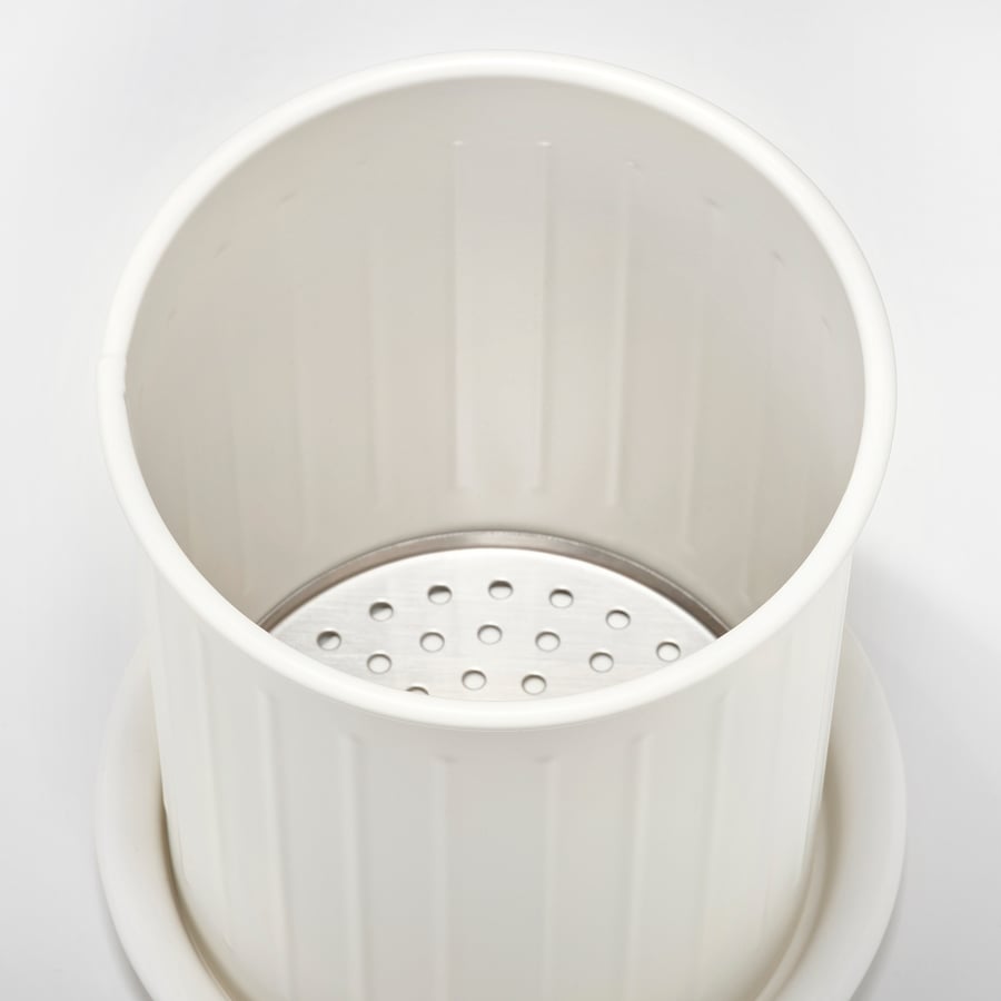 VÄLVÅRDAD galda piederumu statīvs, baltā krāsā/cinkots, 13 cm