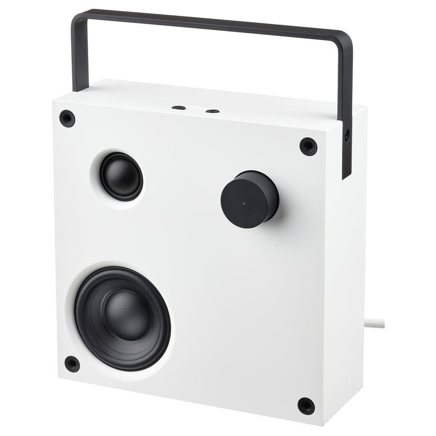 VAPPEBY Bluetooth-kõlar, valge/3. gen, 20x20 cm
