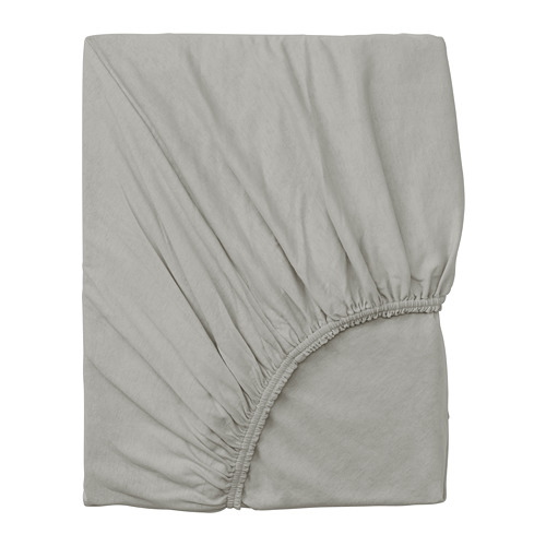 VÅRVIAL - prześcieradło z gumką, 120x200 cm, jasnoszary