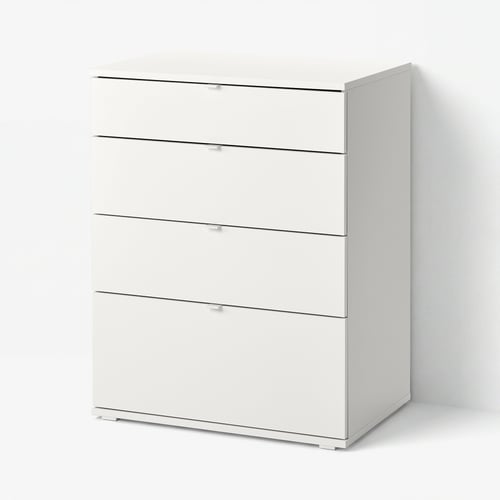 VIHALS Комод, 4 шухляди - білий/функція закріпи/розблокуй 70x47x90 см