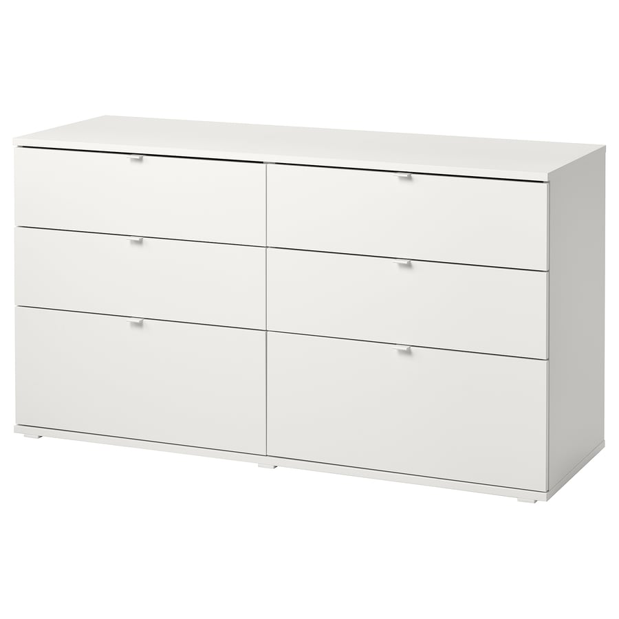 VIHALS Kumode, 6 atvilktnes - balta/fix/atbloķēšanas funkcija 140x47x75 cm G