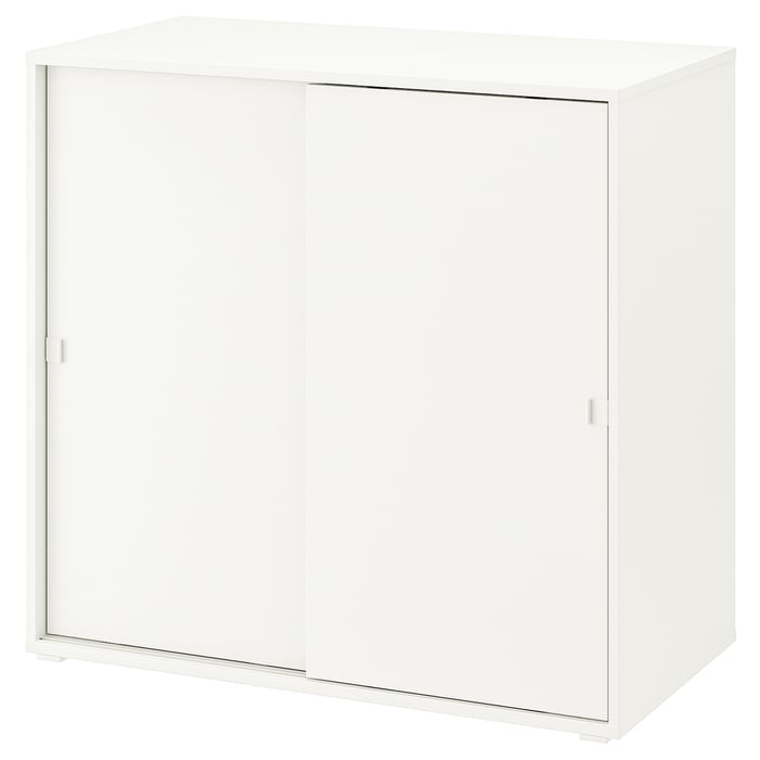 VIHALS Шафка з розсувними дверима, білий, 95x47x90 см