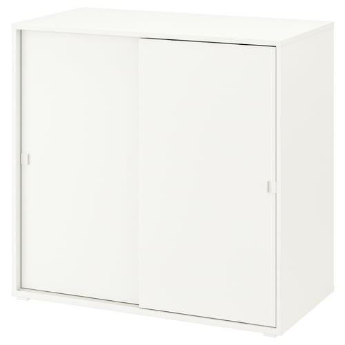 VIHALS Шафка з розсувними дверима - білий 95x47x90 см