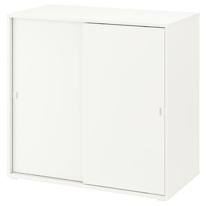 VIHALS Шафка з розсувними дверима - білий 95x47x90 см