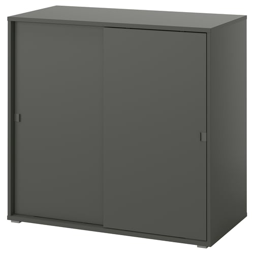 VIHALS Шафка з розсувними дверима - темно-сірий 95x47x90 см