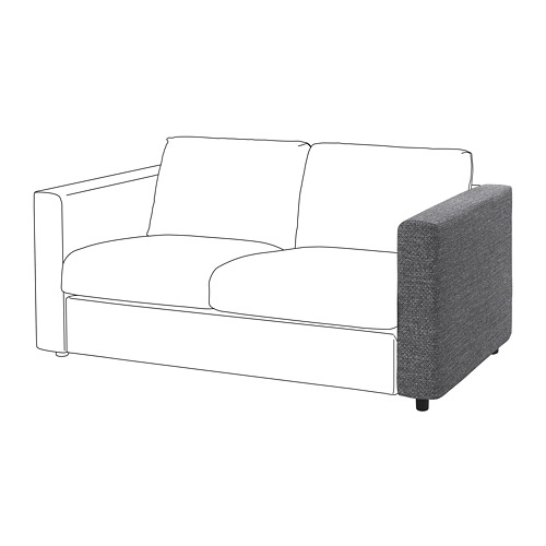 VIMLE - pokrycie podłokietnika, Lejde szary-czarny