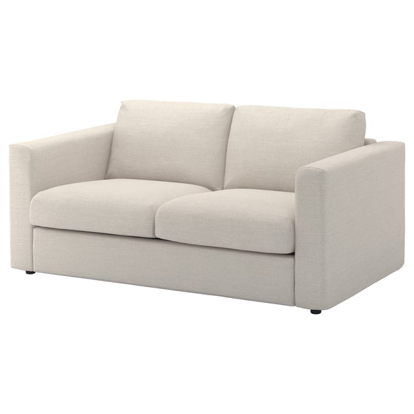 Sofa VIMLE, beżowa, tkaninowa, nowoczesna, w kształcie litery L.