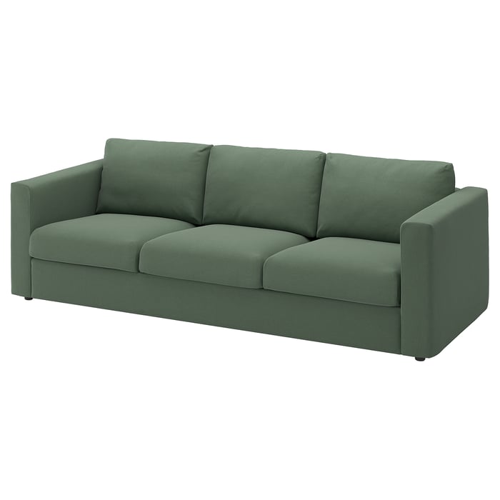 VIMLE Диван 3-місний, Knäbäck сіро-зелений