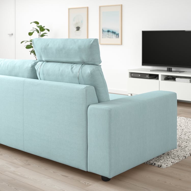 VIMLE sofa 3osobowa, z zagłówkiem z szerokimi podłokietnikami/Saxemara