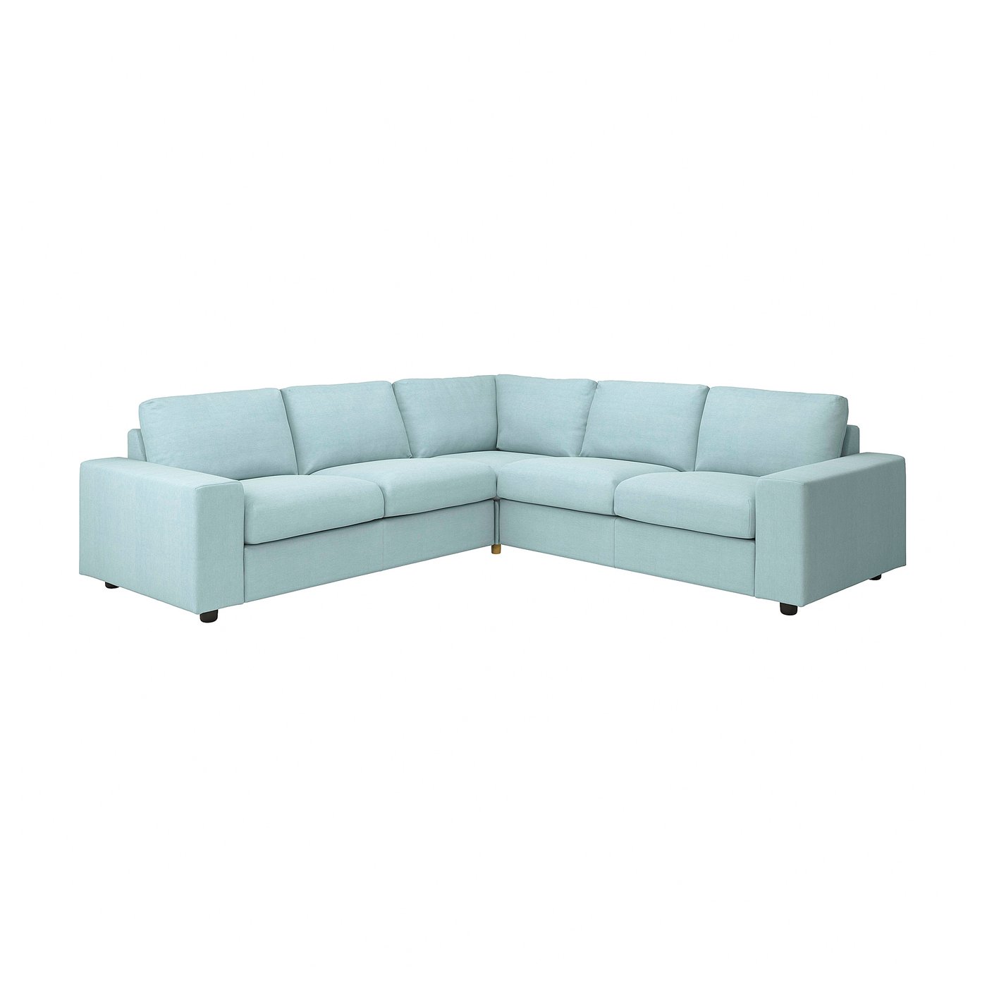 VIMLE Sofa narożna 4-osobowa - z szerokimi podłokietnikami/Saxemara jasnoniebieski