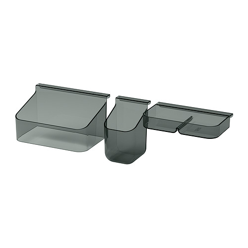 VISSLAÅN - wkład do szuflady, zest. 3 szt., szary