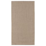 Prostokątny dywan z włókien naturalnych, tkany na płasko, z mieszanki juty i sizalu.