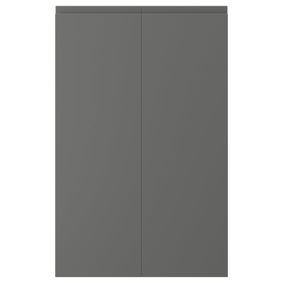 VOXTORP stūra skapīša durvis, 2 gab.  25.3x79.7 cm labā puse tumši pelēkā krāsā