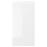 Biała szafka kuchenna VOXTORP o wysokim połysku o eleganckim wyglądzie i zintegrowanych uchwytach.