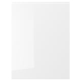 Szafka kuchenna VOXTORP: biały błyszczący front, kwadratowy kształt, zintegrowane uchwyty. Nowoczesny design, łatwe czyszczenie, zawartość pochodząca z recyklingu.