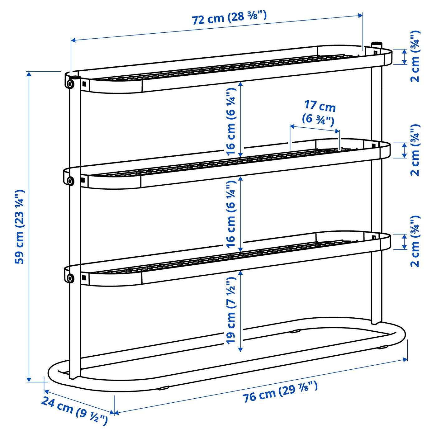 ÄLGANÄS shoe rack, black, 76x24x59 cm IKEA