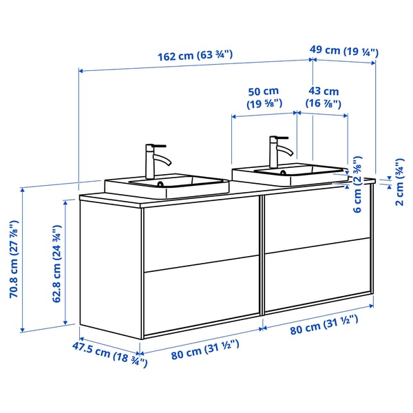 Illustration with measurements for the product: ÄNGSJÖN.