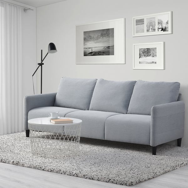 ANGERSBY 3-seat sofa, Knisa light grey - IKEA