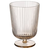 ANLEDNING goblet, light brown, glass, ribbed design, elegant, party & everyday use.