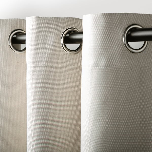 ANNAKAJSA Room darkening curtains, 1 pair, white/with eyelets, 145x300 cm