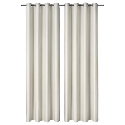 ANNAKAJSA Room darkening curtains, 1 pair, white/with eyelets, 145x300 cm