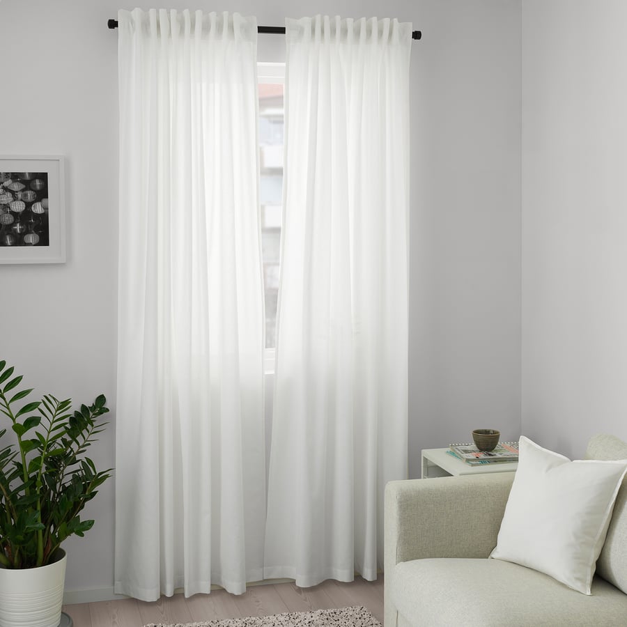ANNALOUISA Curtains, 1 pair, white, 145x300 cm IKEA