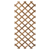 Wooden ikea trellis, brown acacia, supports climbing plants.