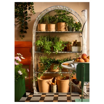 ASPAREN mini greenhouse, arched design, 3 shelves, zipper access, transparent polyethylene.