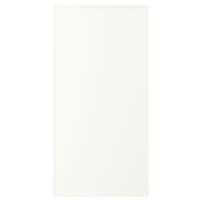 ASPUDDEN: white storage box, plastic and particleboard, rectangular, simple design.
